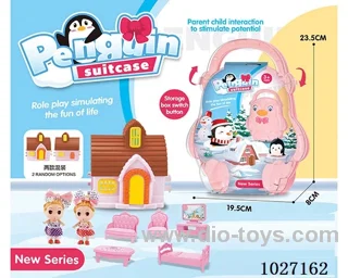 storage box with villa & doll &furniture in paper card