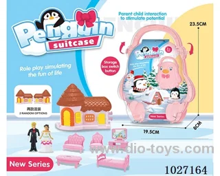 storage box with villa & doll &furniture in paper card