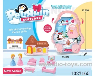 storage box with villa & doll &furniture in paper card
