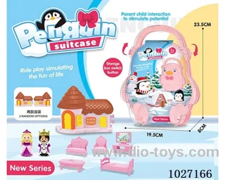 storage box with villa & doll &furniture in paper card