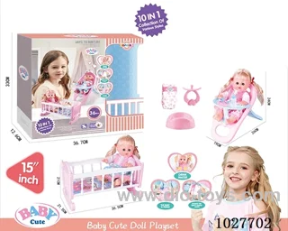 10 in 1 5inch doll with 6-sound include battery 2color closed mixed loading in window box