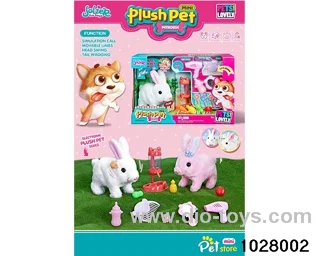 Electric plush rabbit set in window box