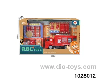 Fire truck set in color box