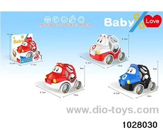 Soft rubber rattle car in window box