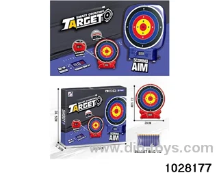 Electronic scoring shooting target set in color box