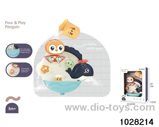 Cute penguin water play tray in window box