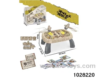 Dinosaur playing gopher in color box