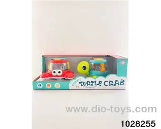 Turtle crab music drums lights + music in display box
