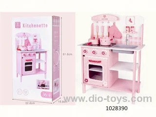wooden pink kitchen toy in color box