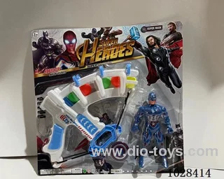 Captain America + Catapult Bow  with double flashing lights inclued battery  in blister