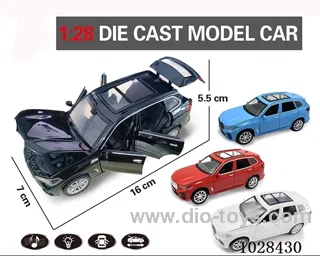 1:28 pull back alloy  Simulation opens 6 doors car with light&music 4color mixed loading