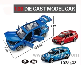 1:28 pull back alloy  Simulation opens 6 doors car 2color mixed loading