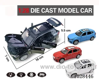 1:28 pull back alloy  Simulation opens 6 doors car with light&music 4color mixed loading