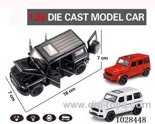 1:28 pull back alloy  Simulation opens 6 doors car with light&music 3color mixed loading
