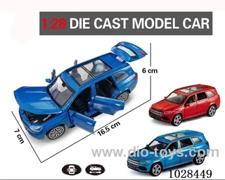 1:28 pull back alloy  Simulation opens 6 doors car 2color mixed loading
