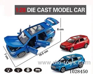 1:28 pull back alloy  Simulation opens 6 doors car with light&music 2color mixed loading