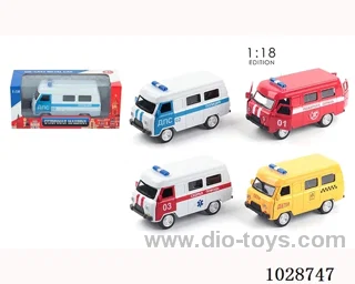 1:18 pull back alloy car with sound &light in window  box