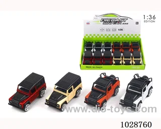 1:36 pull back alloy car in display box
