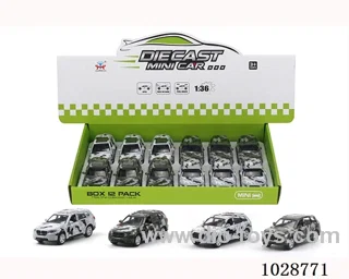 1:36 pull back alloy car in display box