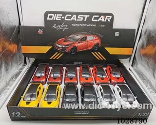 1:32 pull back alloy car with sound&light in display box
