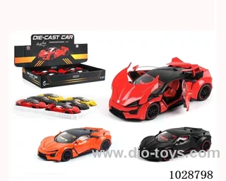 1:24 pull back alloy car with sound&light 3color mixed loading
