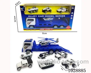 friction car& 3pcs alloy car set in window box