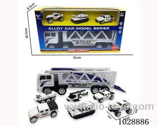 friction car& 3pcs alloy car set in window box