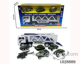friction car& 4pcs alloy car set in window box