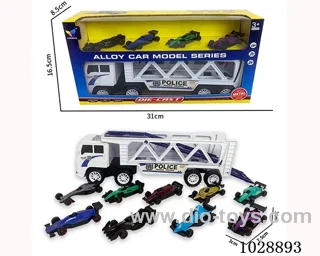 friction car& 4pcs alloy car set in window box