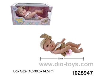 12-inch pond rubber doll in window box