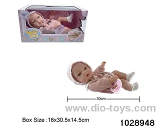 12-inch pond rubber doll in window box