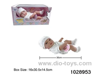 12-inch pond rubber doll in window box