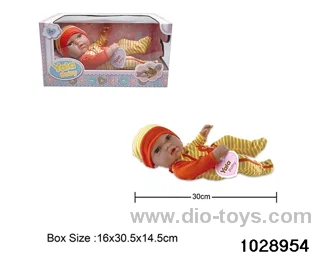 12-inch pond rubber doll in window box