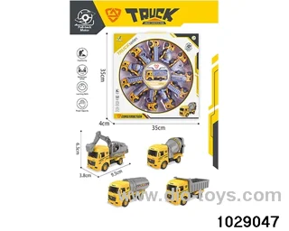 12pcs Back to the force engineering car mixed