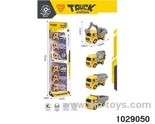6pcs Back to the force engineering car mixed