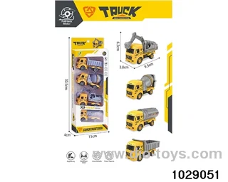 4pcs Back to the force engineering car mixed