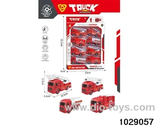8pcs Back to the fire truck mixed