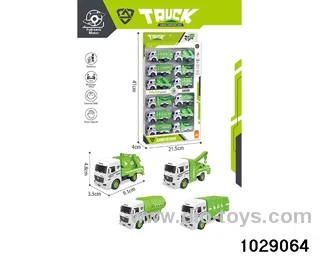12pcs Back to the sanitation truck mixed