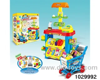 Supermarket counter + shopping cart in color box