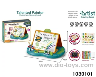 Flat double-sided drawing board in color box