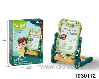 Folding magnetic drawing board in color box