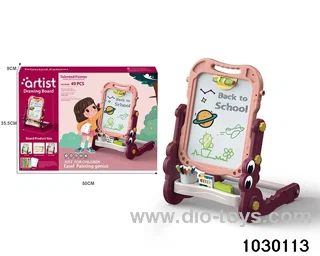 Folding magnetic drawing board in color box