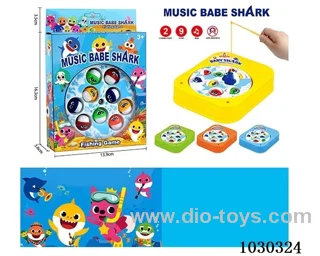 Electric fishing toy with music 4 color mixed loading in window box