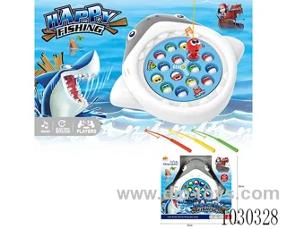 Electric fishing toy with music 2 color mixed loading in window box