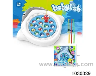 Electric fishing toy with music 2 color mixed loading in window box