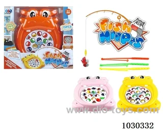 Electric fishing toy with music 3 color mixed loading in window box