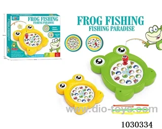 Electric fishing toy with music 2 color mixed loading in color box