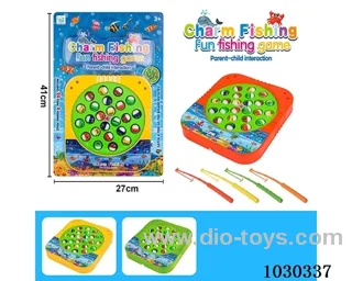 Electric fishing toy with music 3 color mixed loading in blister card