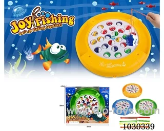 Electric fishing toy with music 3 color mixed loading in window box