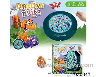Electric fishing toy with music in window box